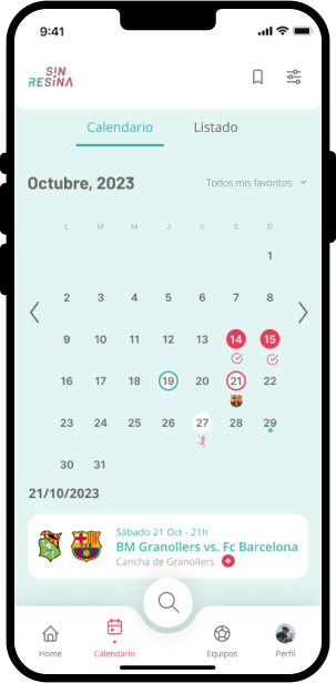 Imagen de Screen de Calendario de partidos